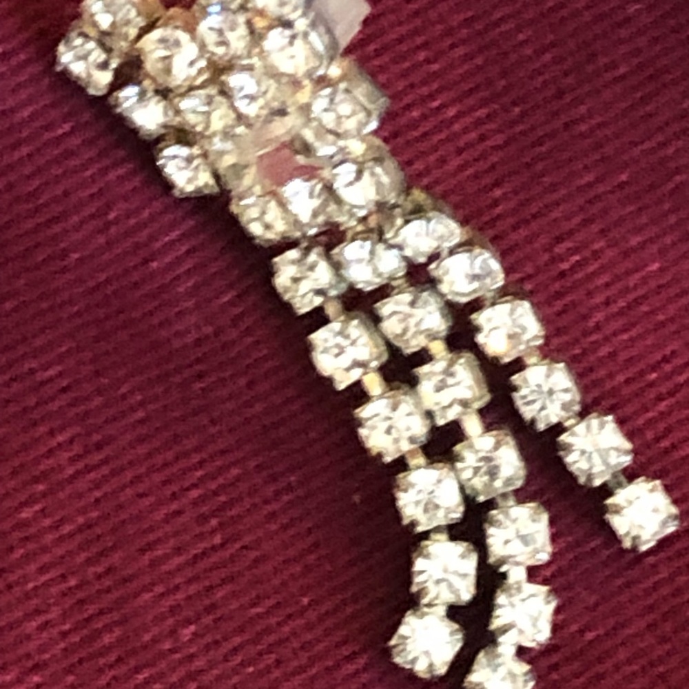 Rhinestone Necklace/2 pairs Drop Earrings Set - Picture 3 of 6